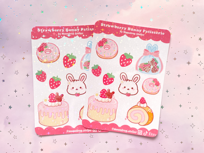 Strawberry Bunny Patisserie Stickersheet