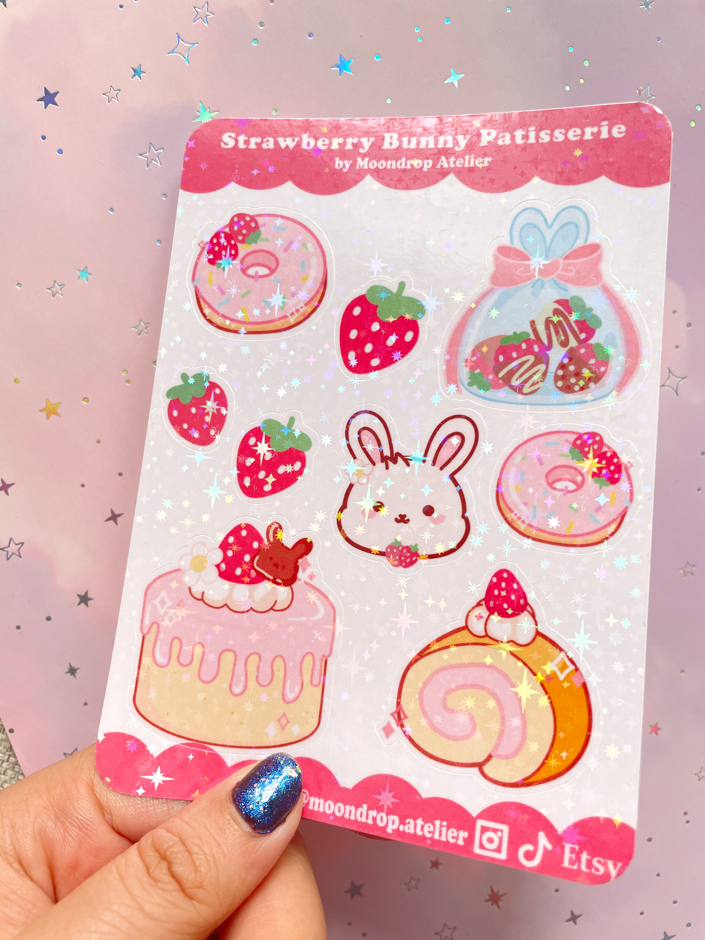 Strawberry Bunny Patisserie Stickersheet