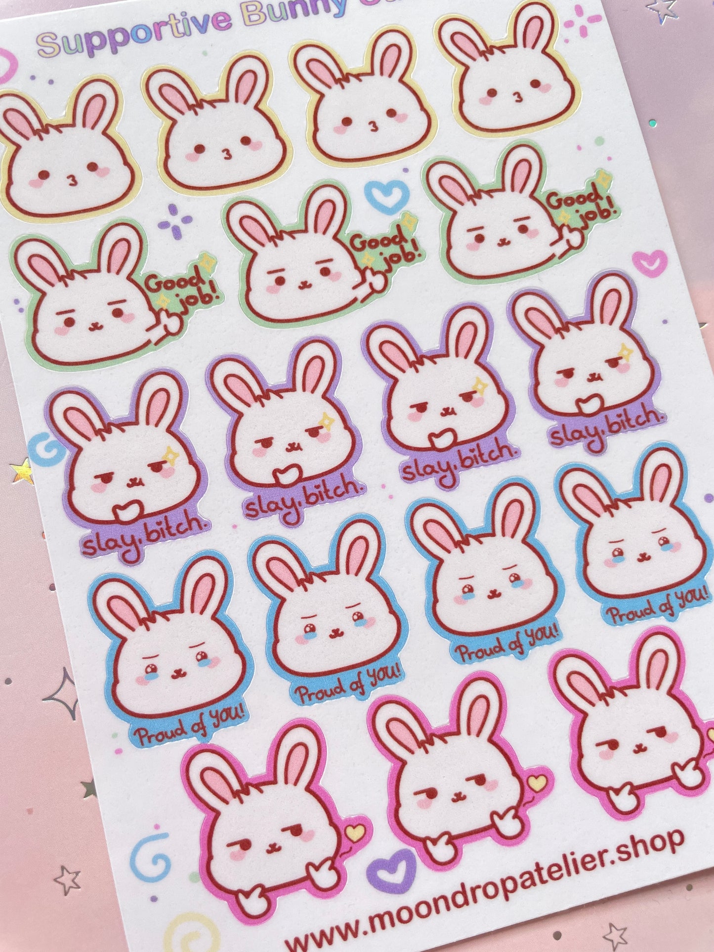 Supportive Bunny Stickersheet