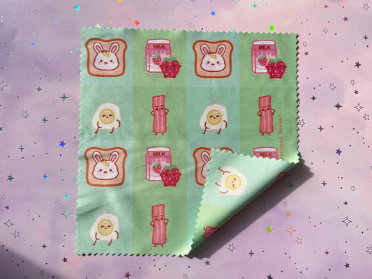 Breakfast Bunny Microfiber Cloth | Double sided