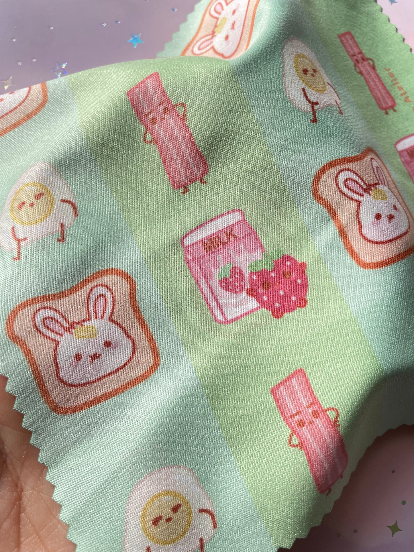 Breakfast Bunny Microfiber Cloth | Double sided