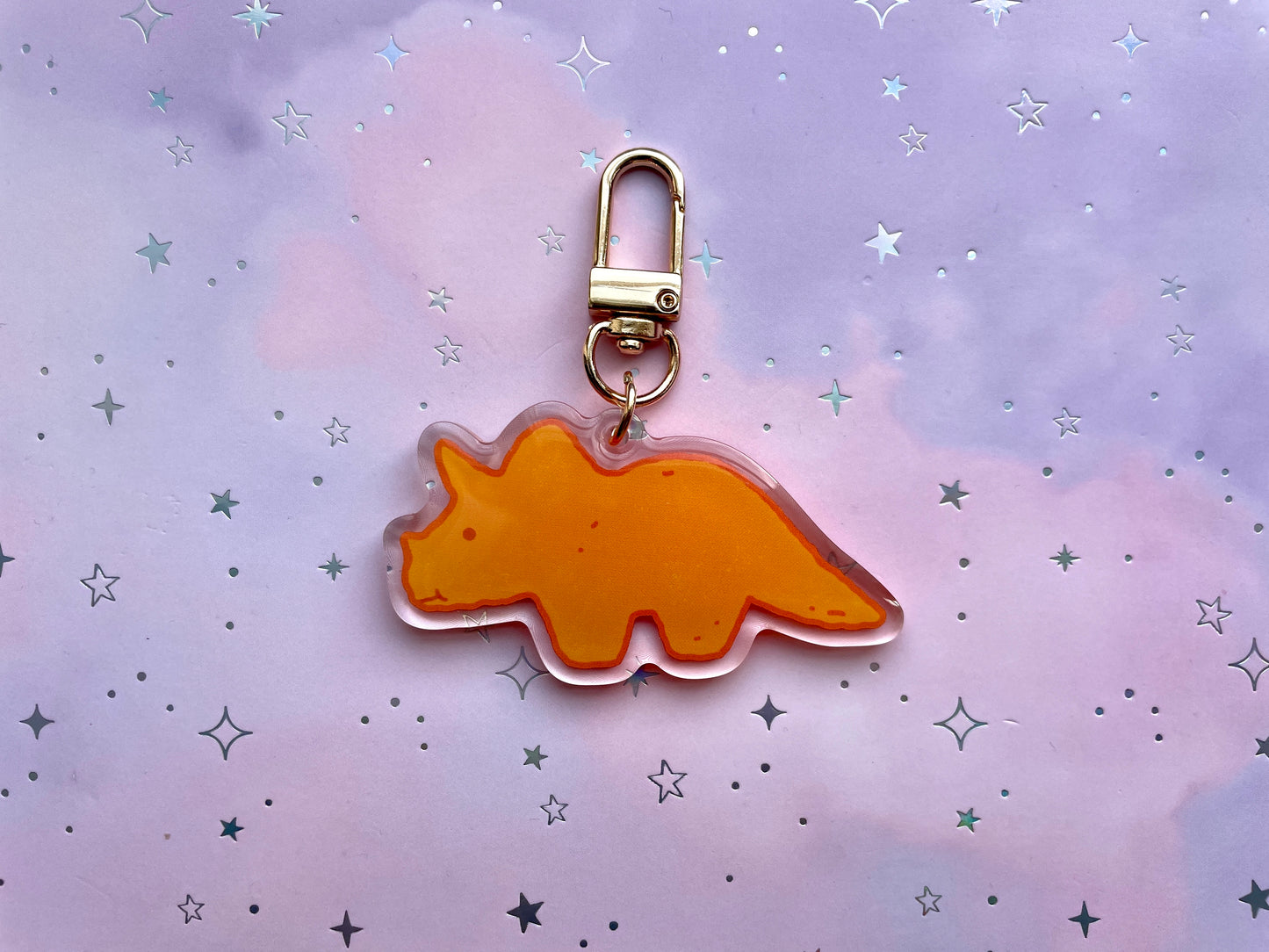Dino Nugget Keychain | Triceratops