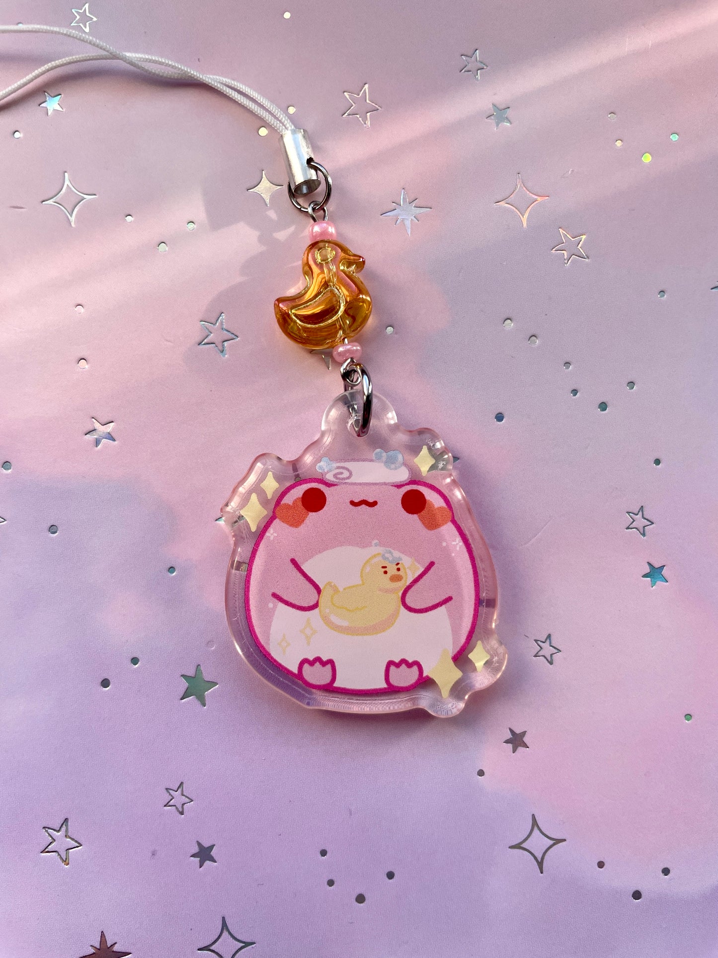 Bathing Frog Phonecharm