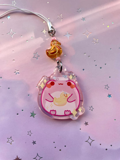 Bathing Frog Phonecharm