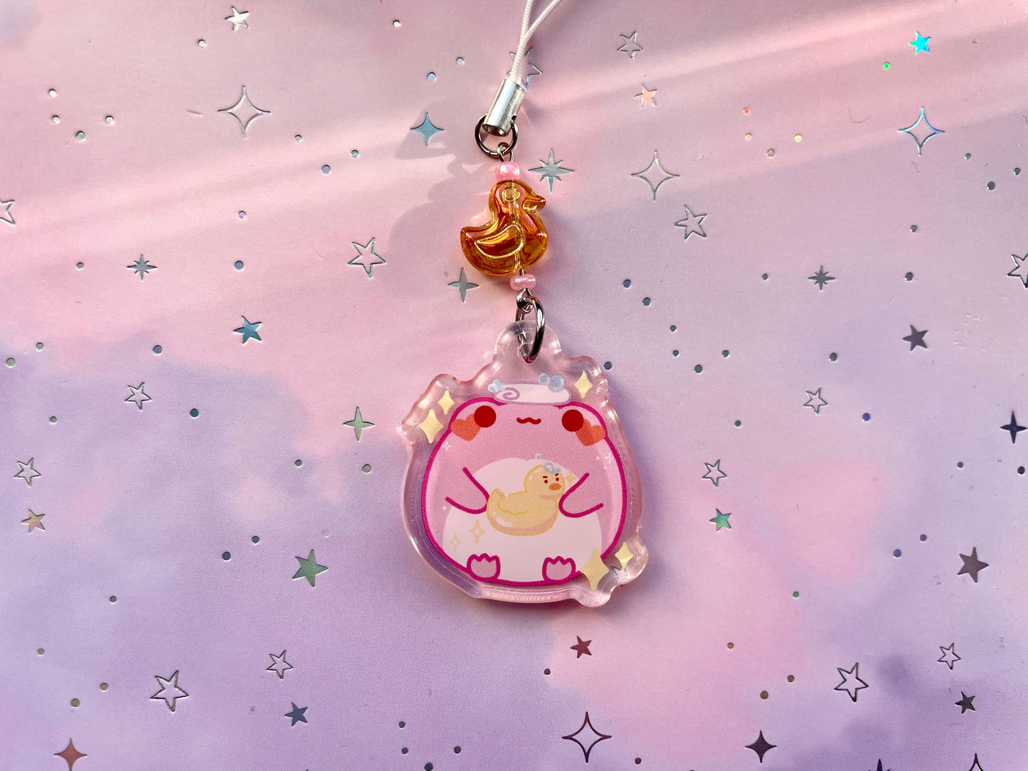 Bathing Frog Phonecharm