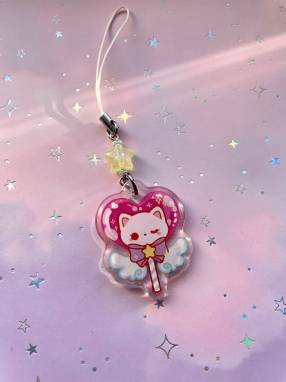 Angelic Lollipop Cat Phonecharm