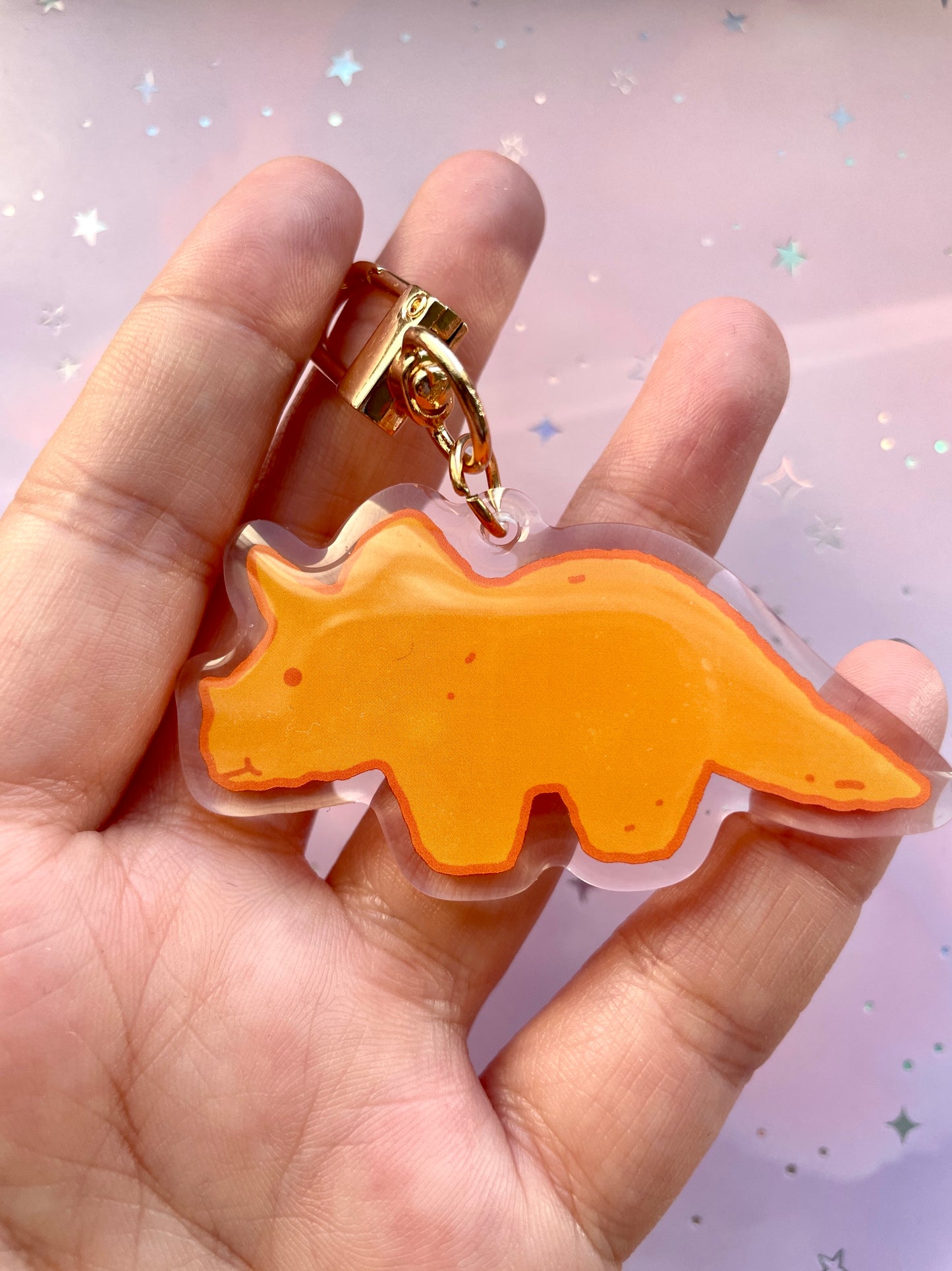 Dino Nugget Keychain | Triceratops