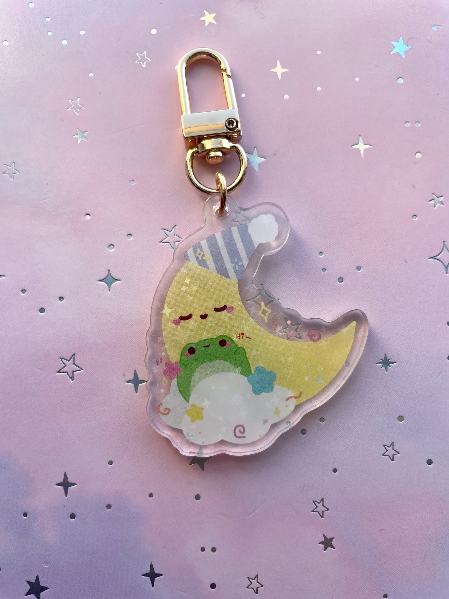 Moon Frog Keychain