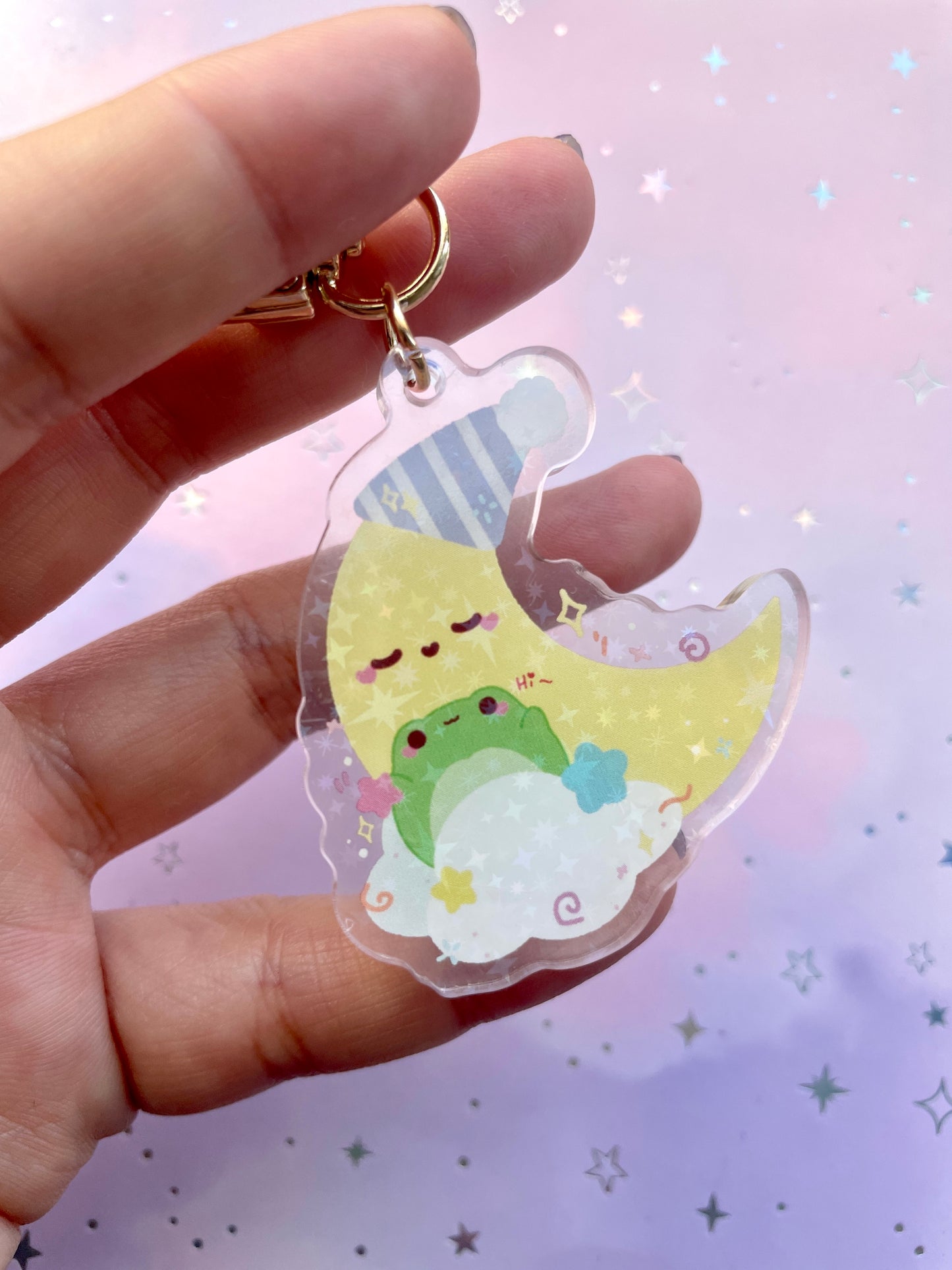 Moon Frog Keychain
