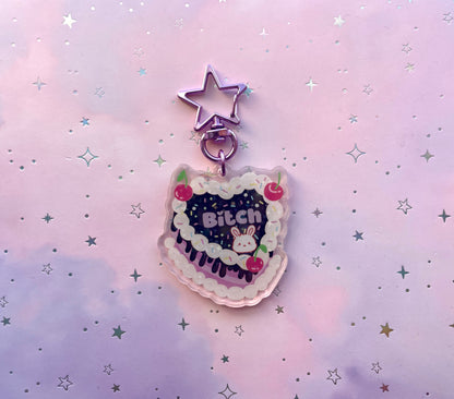 Btch Cake Bunny Keychain