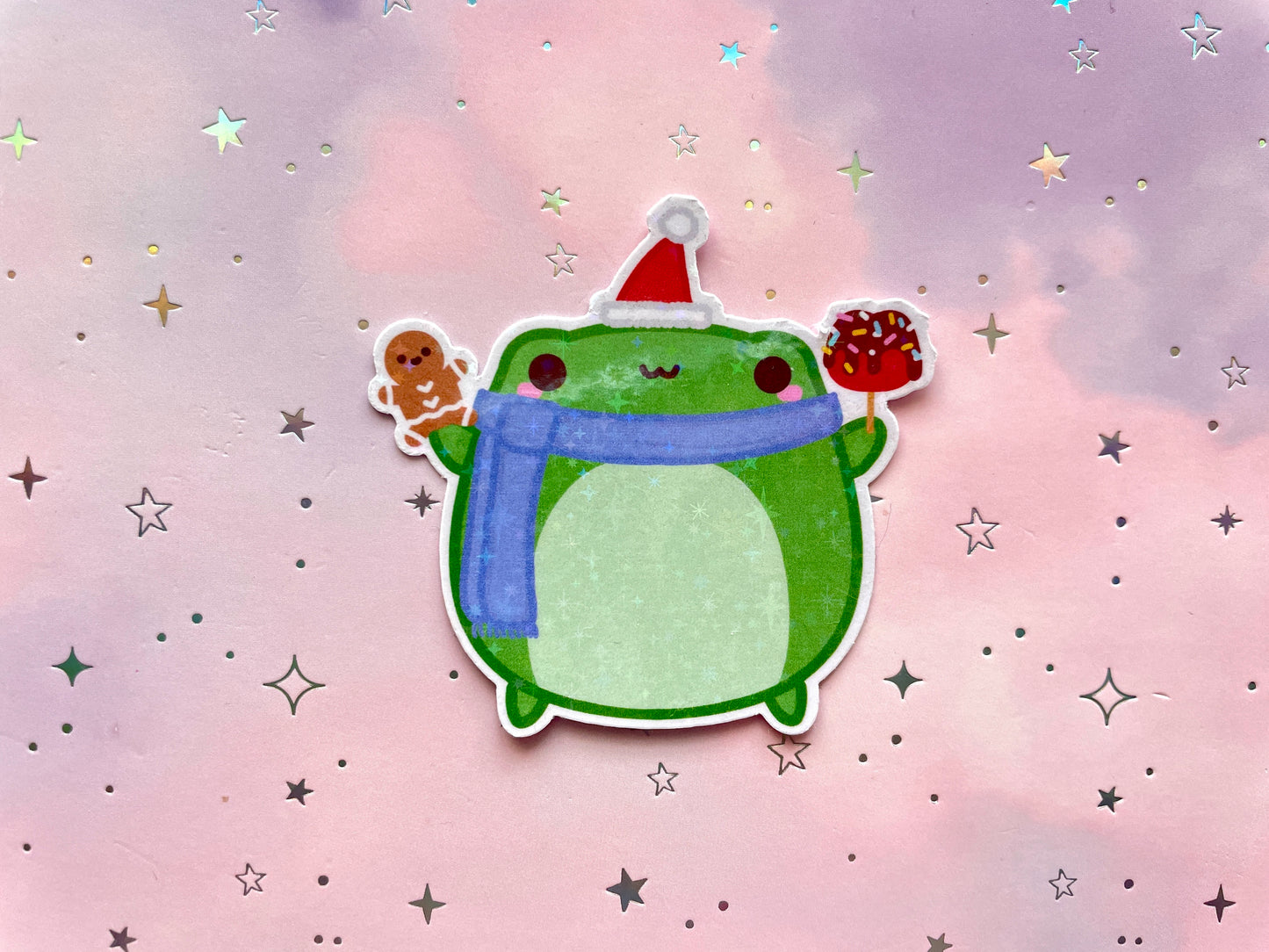 Happy Christmas Frog Sticker