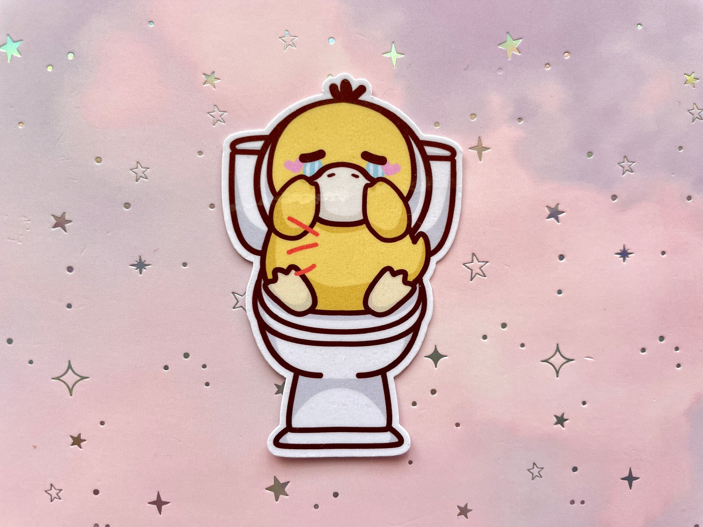 Psyduck On Toilet Sticker