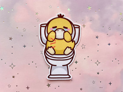 Psyduck On Toilet Sticker