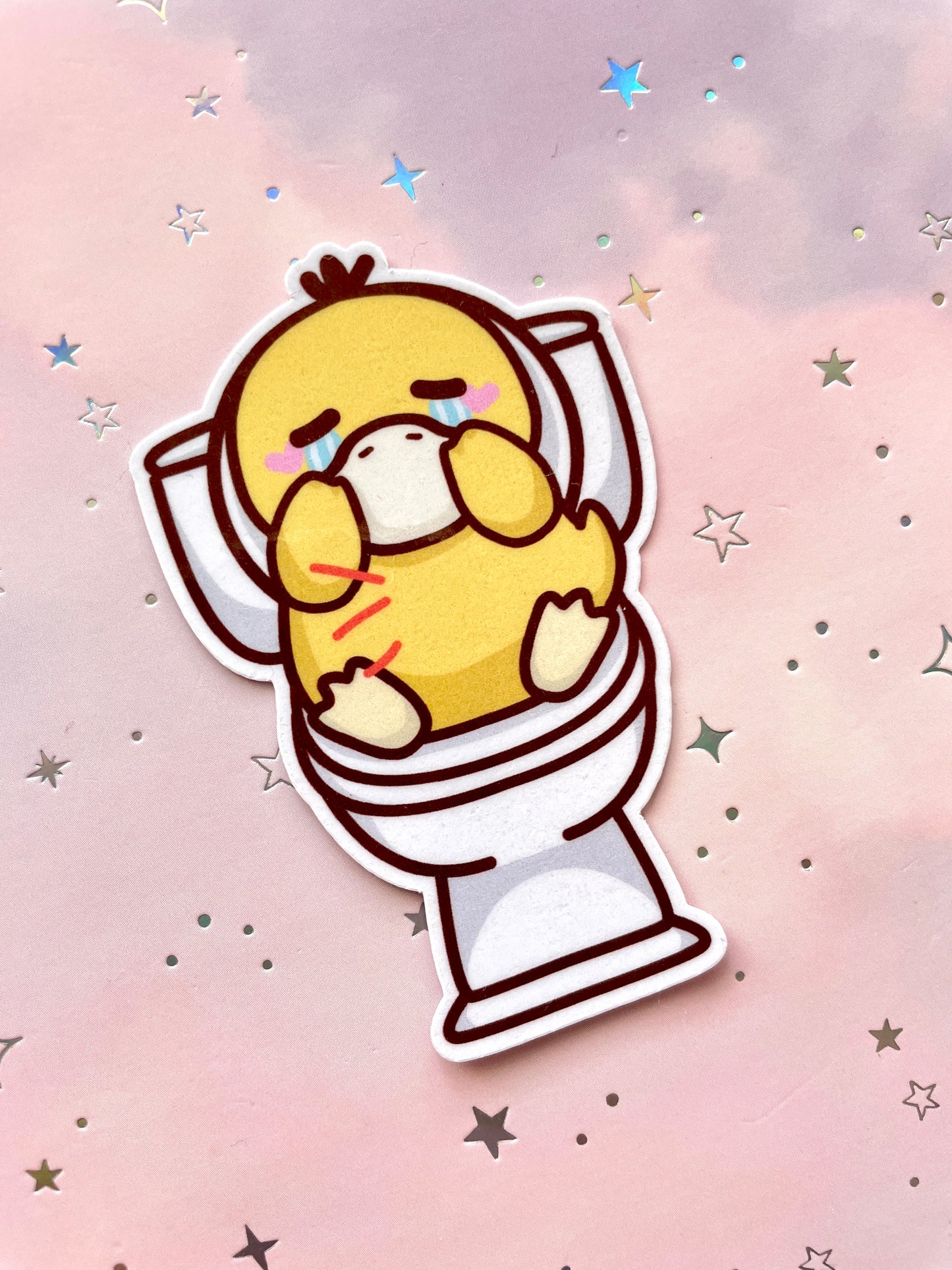 Psyduck On Toilet Sticker