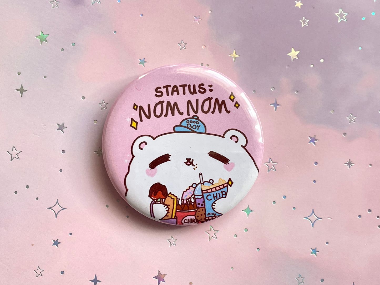 Nom Nom Bear Badge