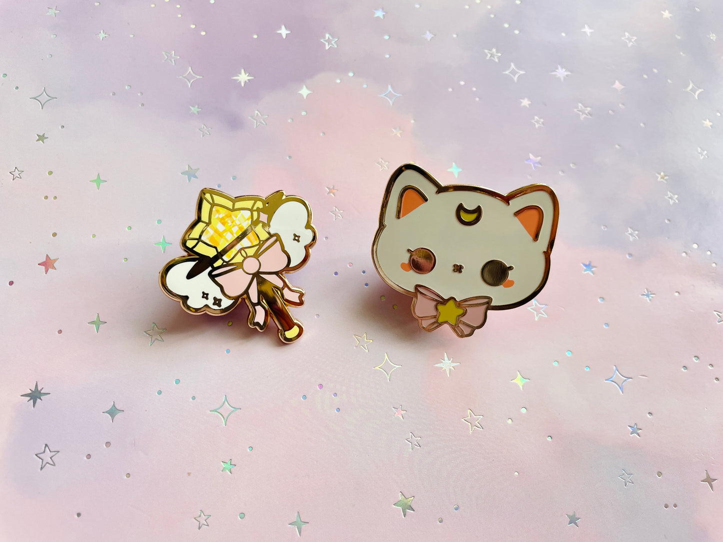 Magical Angelic Cat Set | Hard Enamel Pin