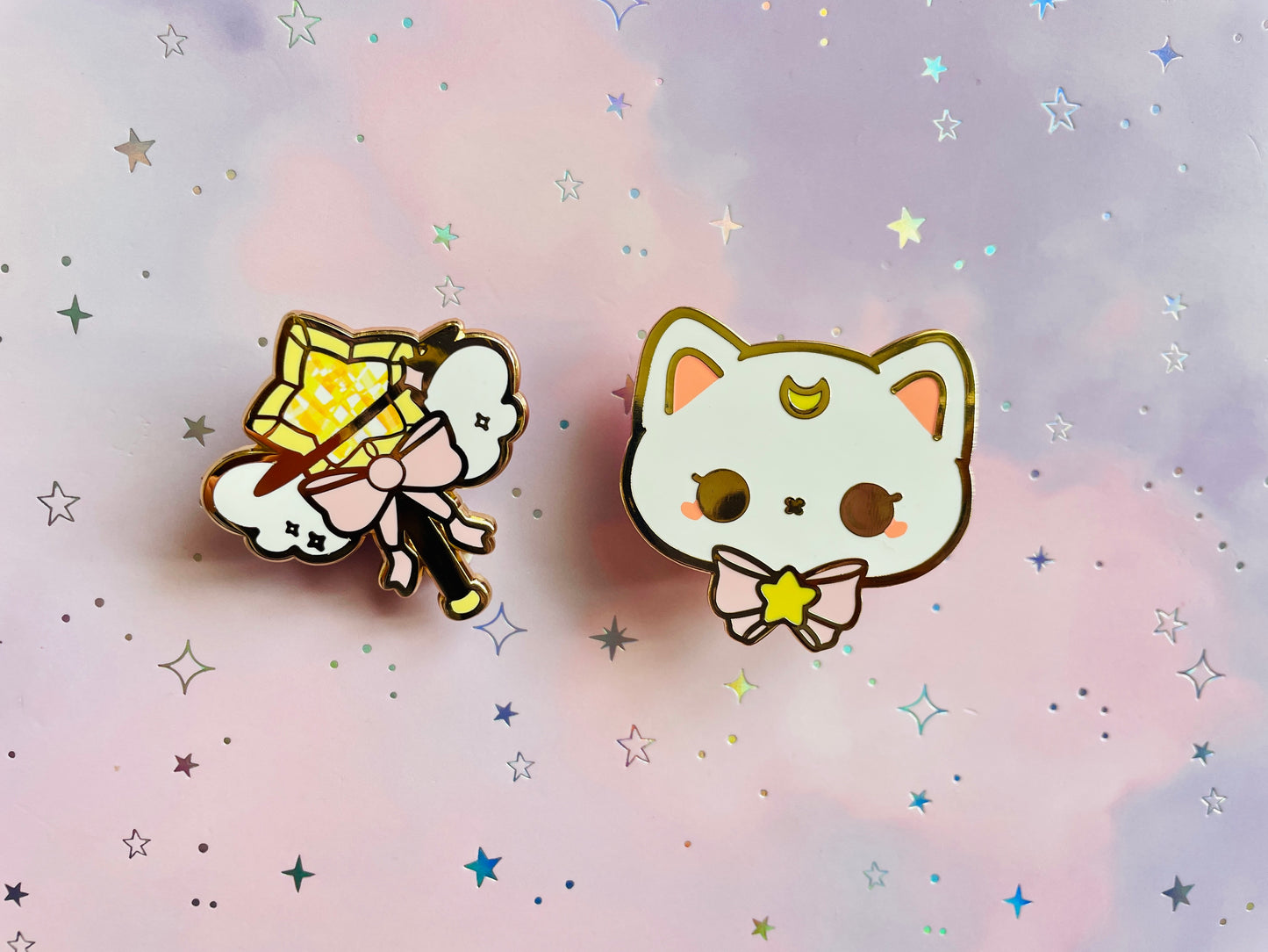 Magical Angelic Cat Set | Hard Enamel Pin