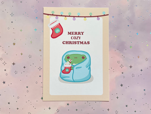 Snuggling Frog Christmas Card | DIN A6