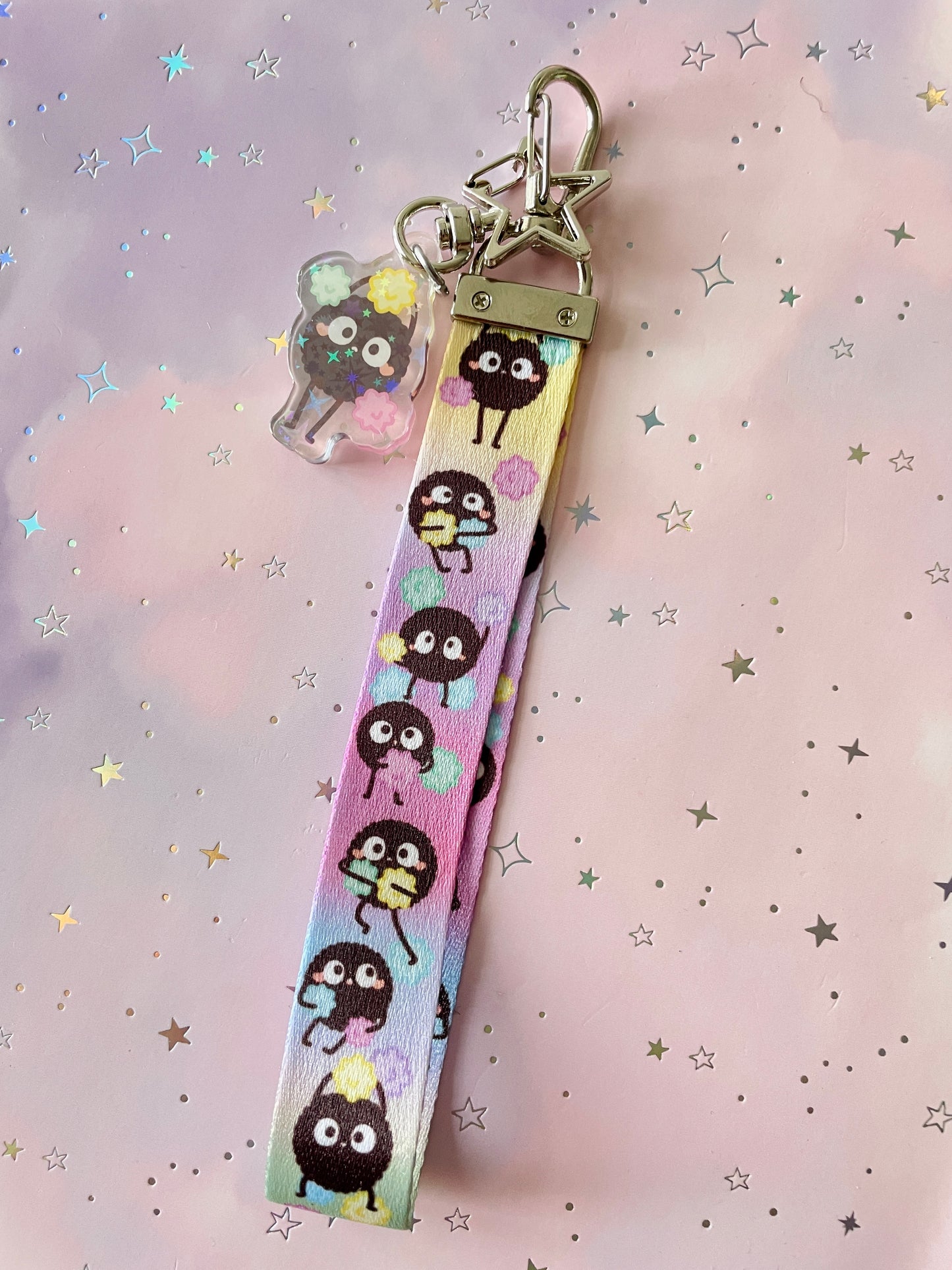Soot Sprite Lanyard with Keychain | Susuwatari Charm