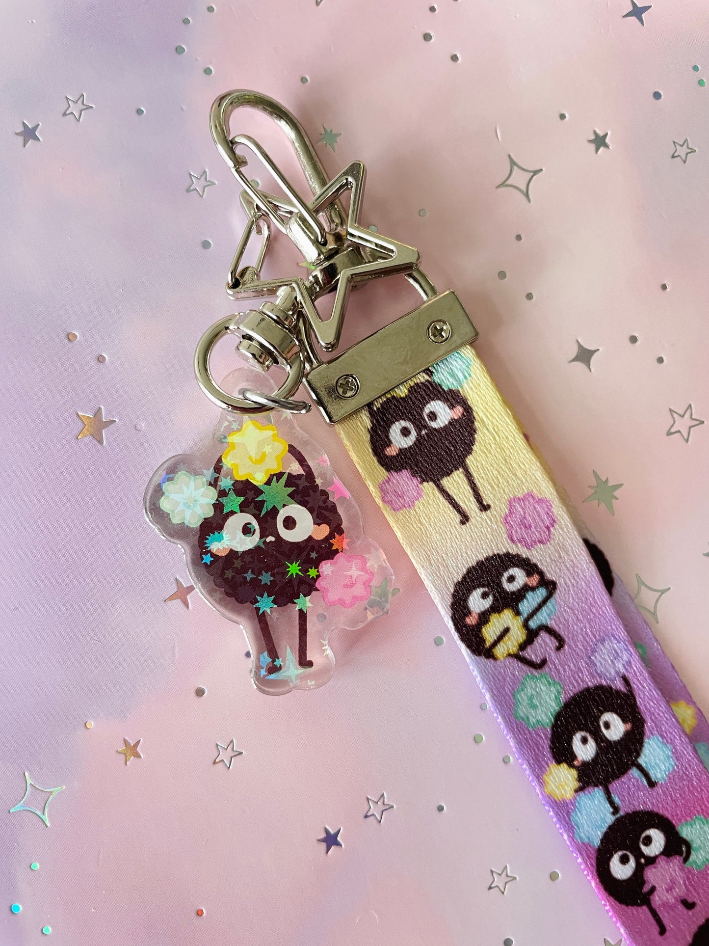 Soot Sprite Lanyard with Keychain | Susuwatari Charm