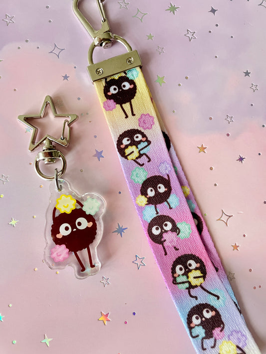 Soot Sprite Lanyard with Keychain | Susuwatari Charm