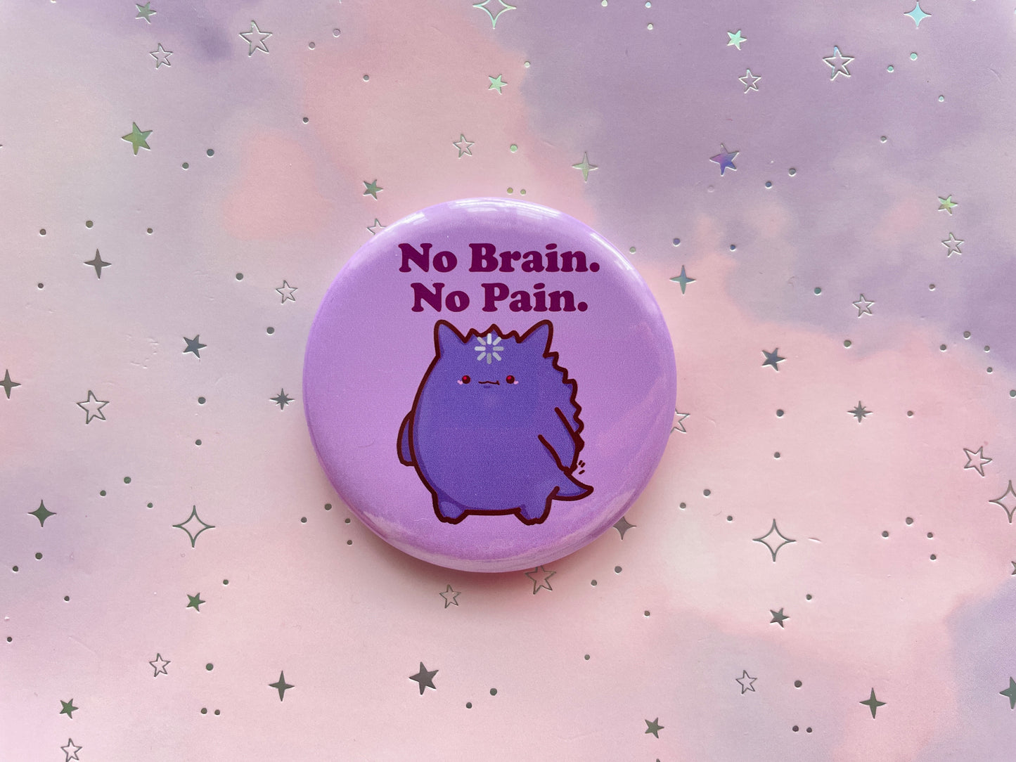 Purple Ghost Button | Fanmade ghost creature inspired by retro anime/games