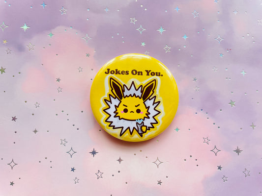 Lightning Elemental Fox Button | 'Jokes On You' Badge