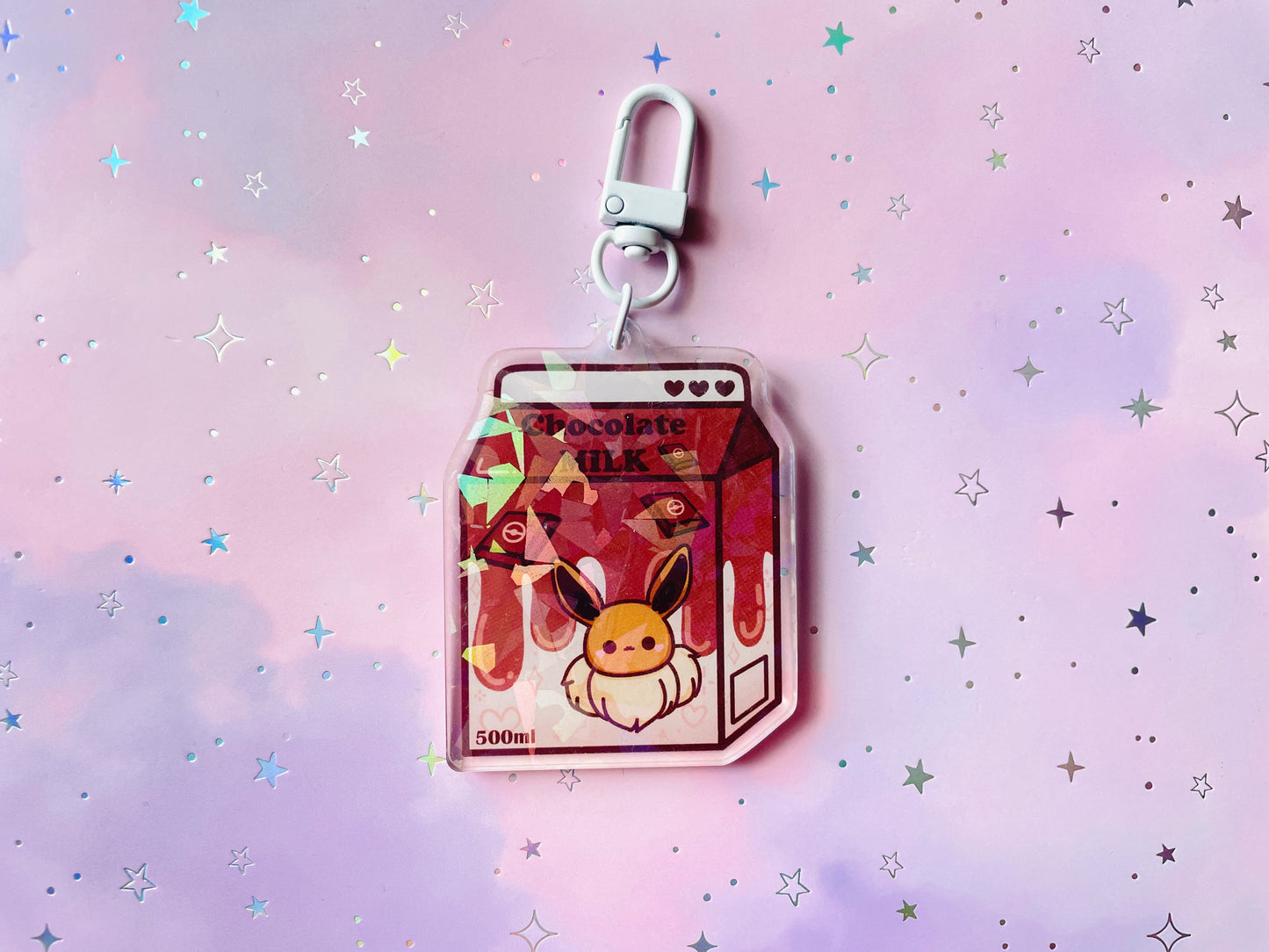 Elemental Fox Chocolate Milk Keychain | PKMN Milk Keychain Series