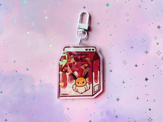 Elemental Fox Chocolate Milk Keychain | PKMN Milk Keychain Series