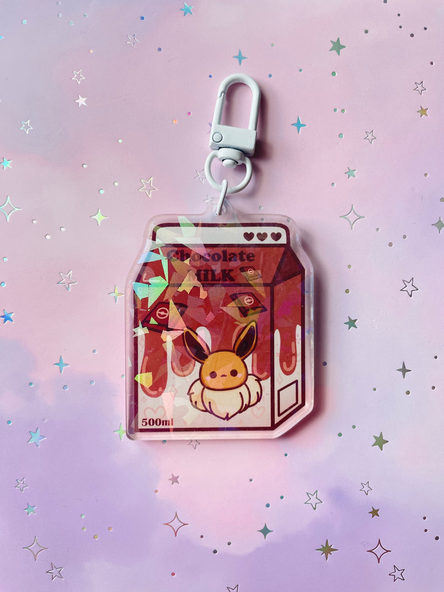 Elemental Fox Chocolate Milk Keychain | PKMN Milk Keychain Series
