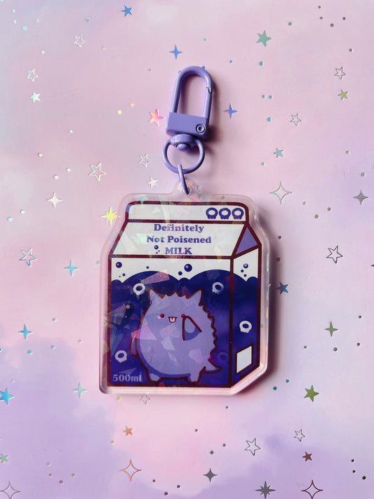 Purple Ghost Poison Milk Keychain | PKMN Milk Keychain Series
