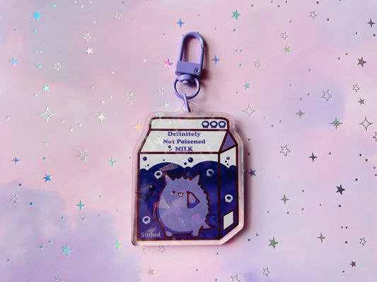 Purple Ghost Poison Milk Keychain | PKMN Milk Keychain Series