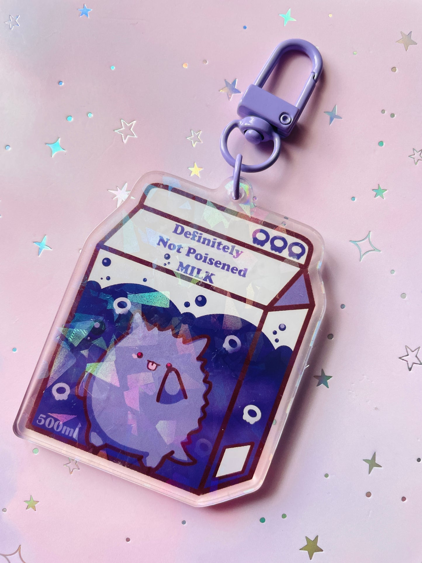 Purple Ghost Poison Milk Keychain | PKMN Milk Keychain Series