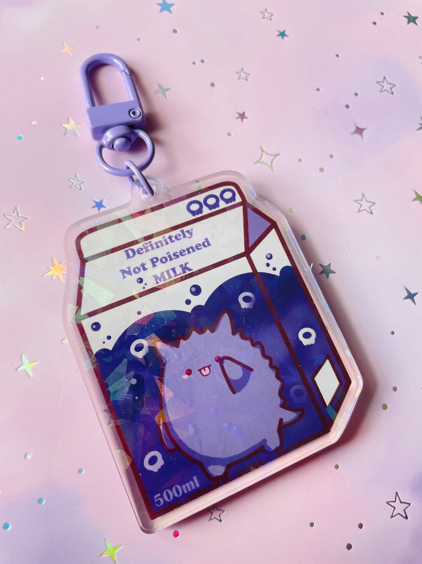 Purple Ghost Poison Milk Keychain | PKMN Milk Keychain Series