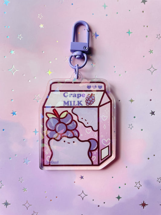 Purple Mimic Monster Grape Milk Keychain | PKMN Milk Keychain Series