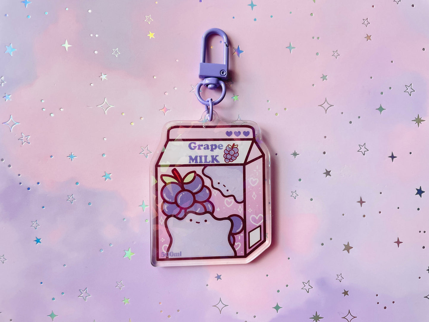 Purple Mimic Monster Grape Milk Keychain | PKMN Milk Keychain Series