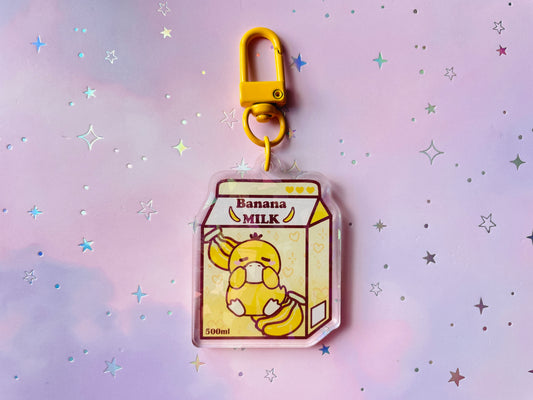 Confused Duck Banana Milk Keychain | PKMN Milk Keychain Series