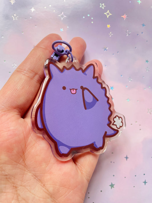 Kawaii Purple Ghost Keychain