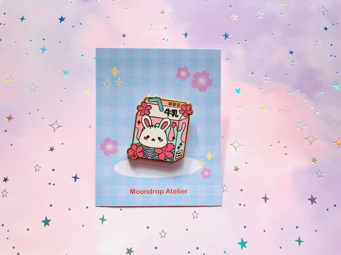 Sakura Milk Bunny Pin | Hard Enamel Pin