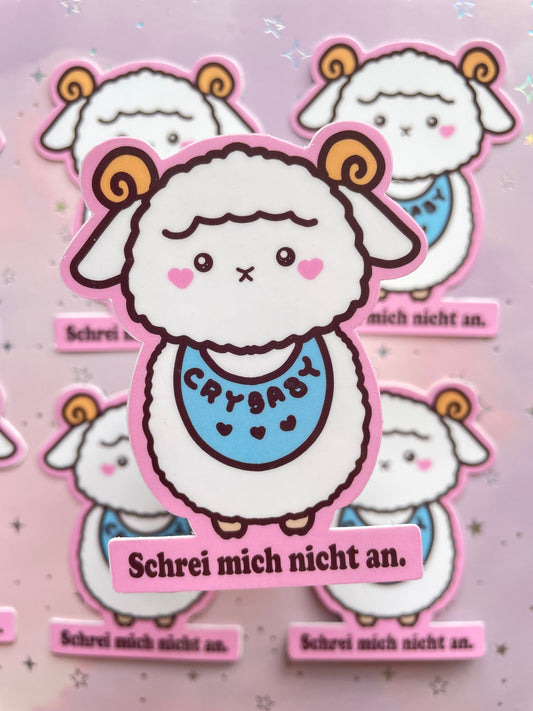 Crybaby Schaf Sticker "Schrei mich nicht an" | Kawaii Sheep Sticker