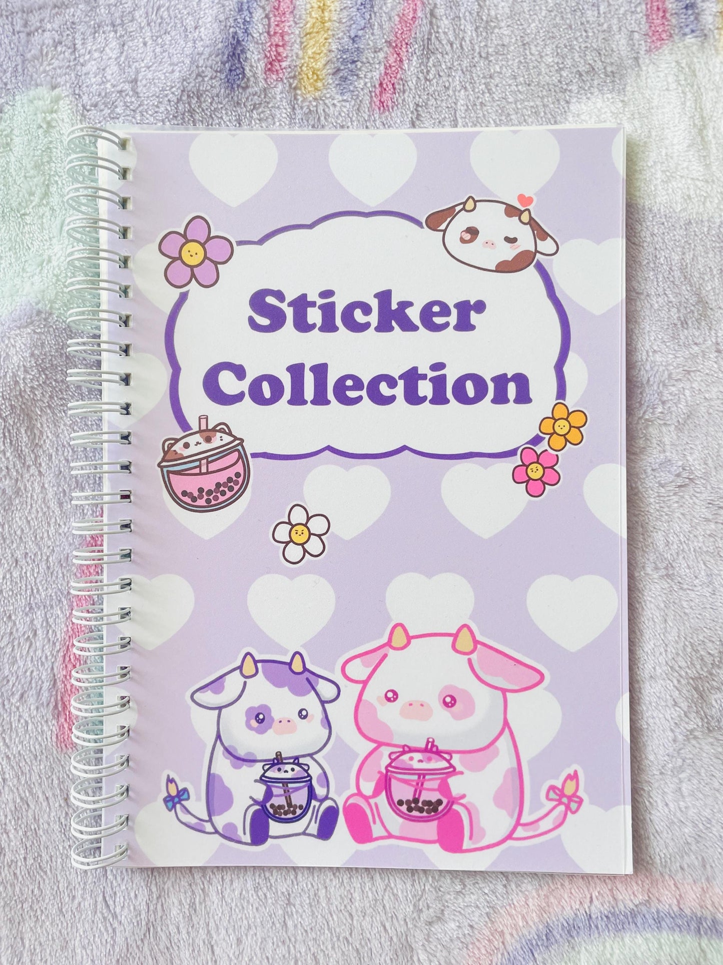 Bubble Tea Cow Sticker Album | reusable Stickerbook