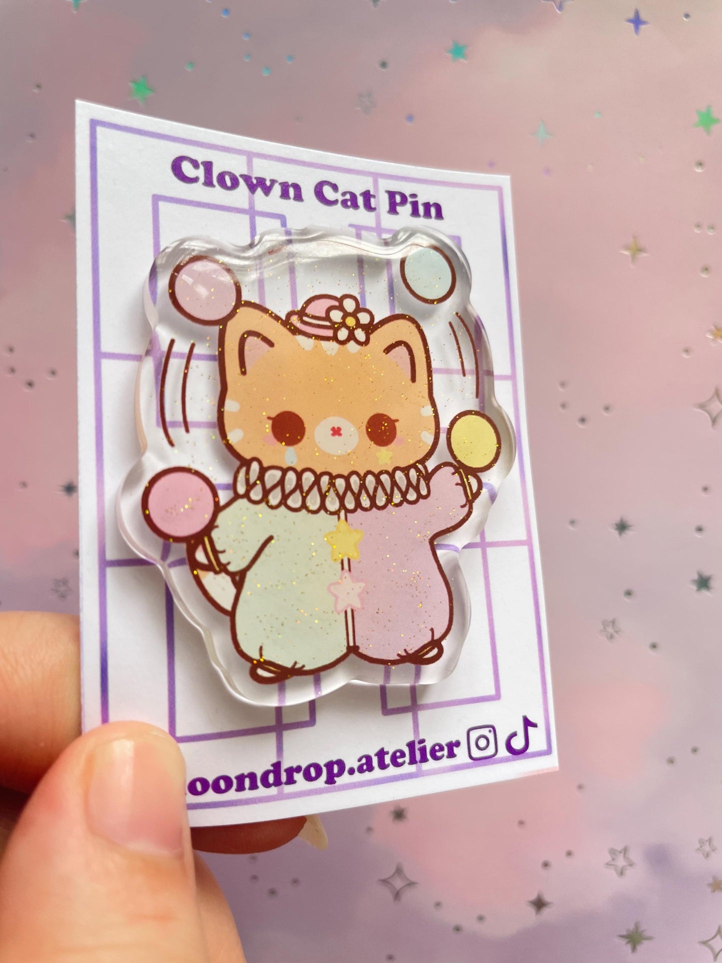 Cat Clown Pin