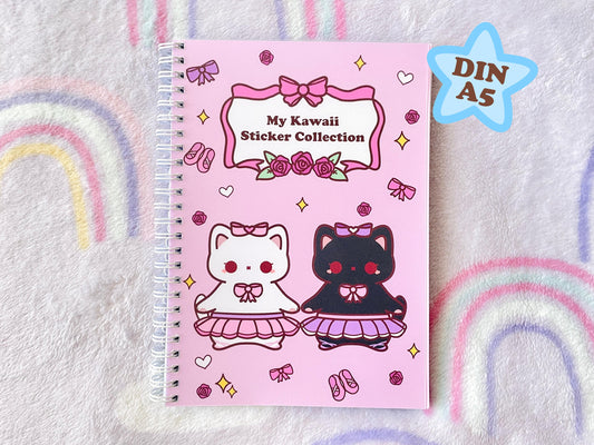 Ballerina Cat Sticker Album | Reusable Stickerbook | DIN A5