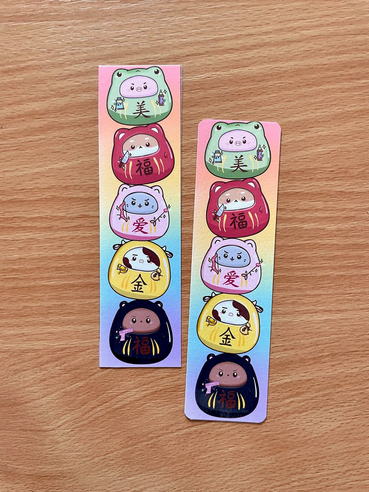 Daruma Shiba Inu Bookmark | double sided