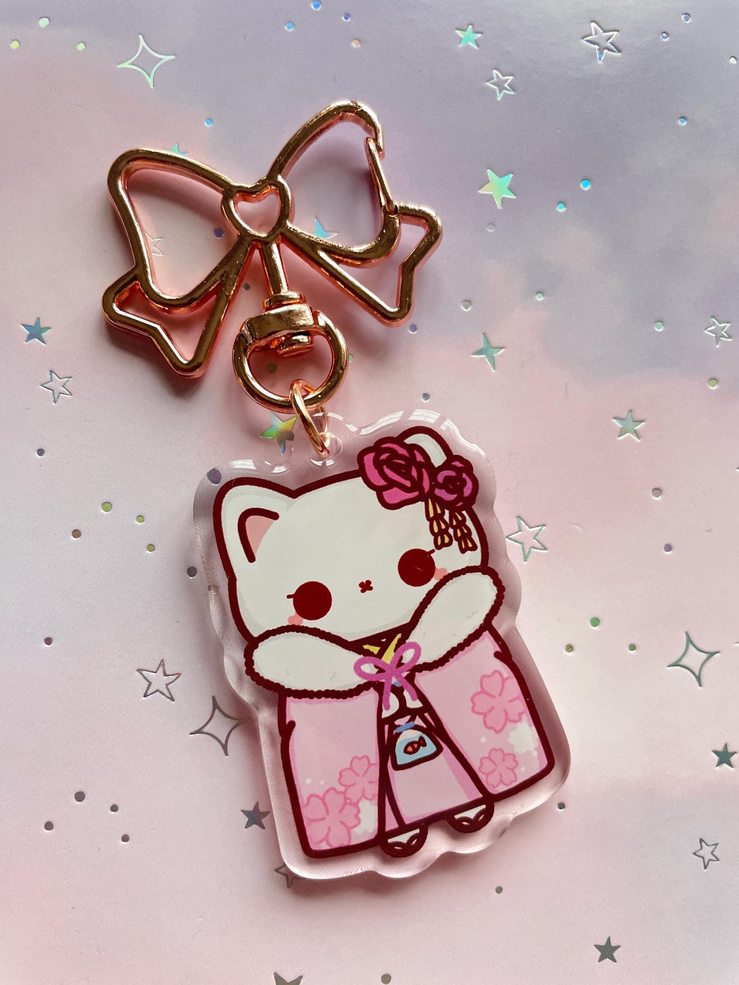 Cat Kimono Keychain