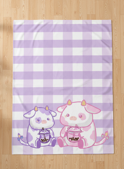 Bubble Tea Cow Cosy Blanket