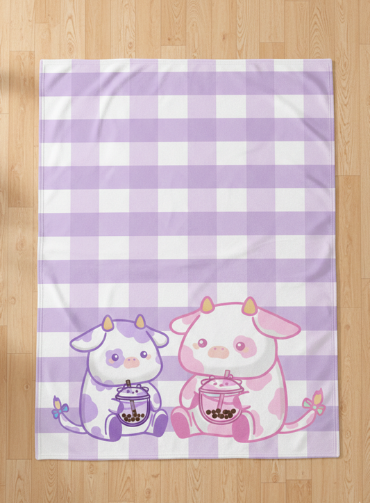Bubble Tea Cow Cosy Blanket