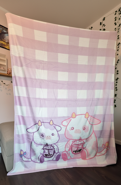 Bubble Tea Cow Cosy Blanket
