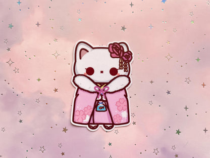 Kawaii Kimono Cat Sticker