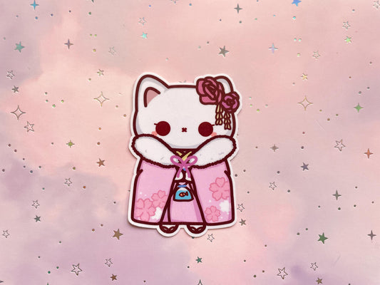 Kawaii Kimono Cat Sticker